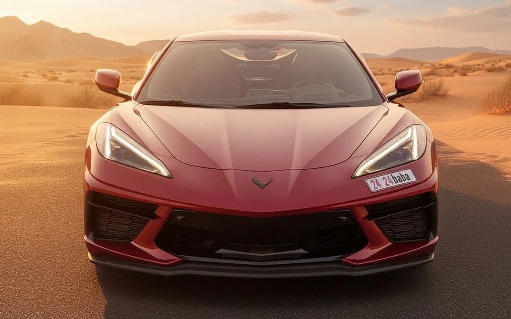 Chevrolet Corvette 2023 Red front view with headlights