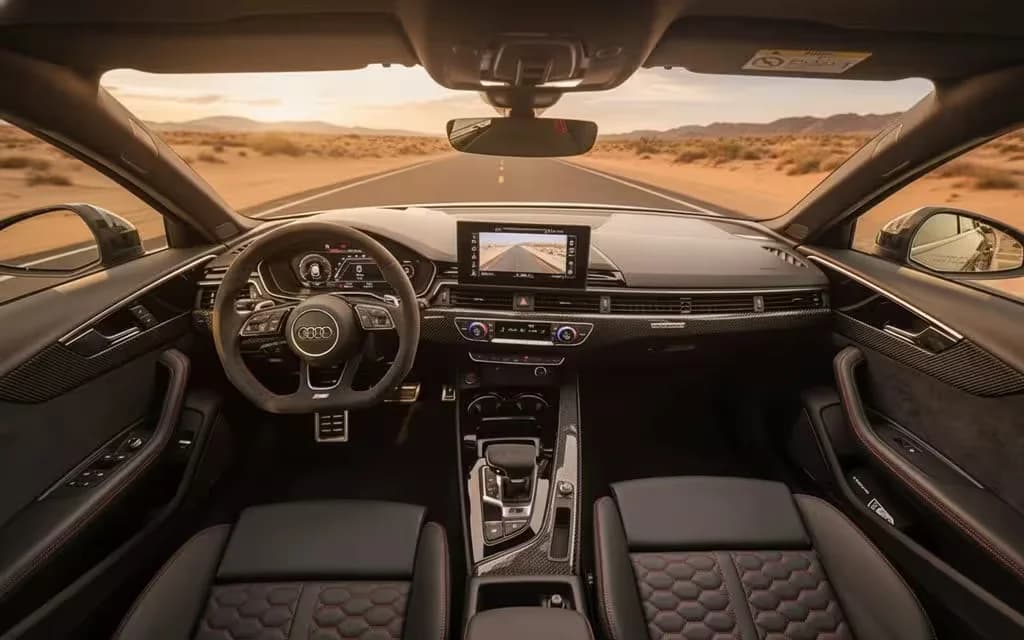 Audi Rs4 2025 dashboard and infotainment – rental in Dubai