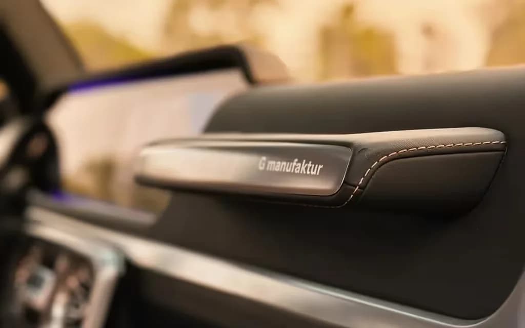 Mercedes G63 2023 interior view showing trim – rental in Dubai