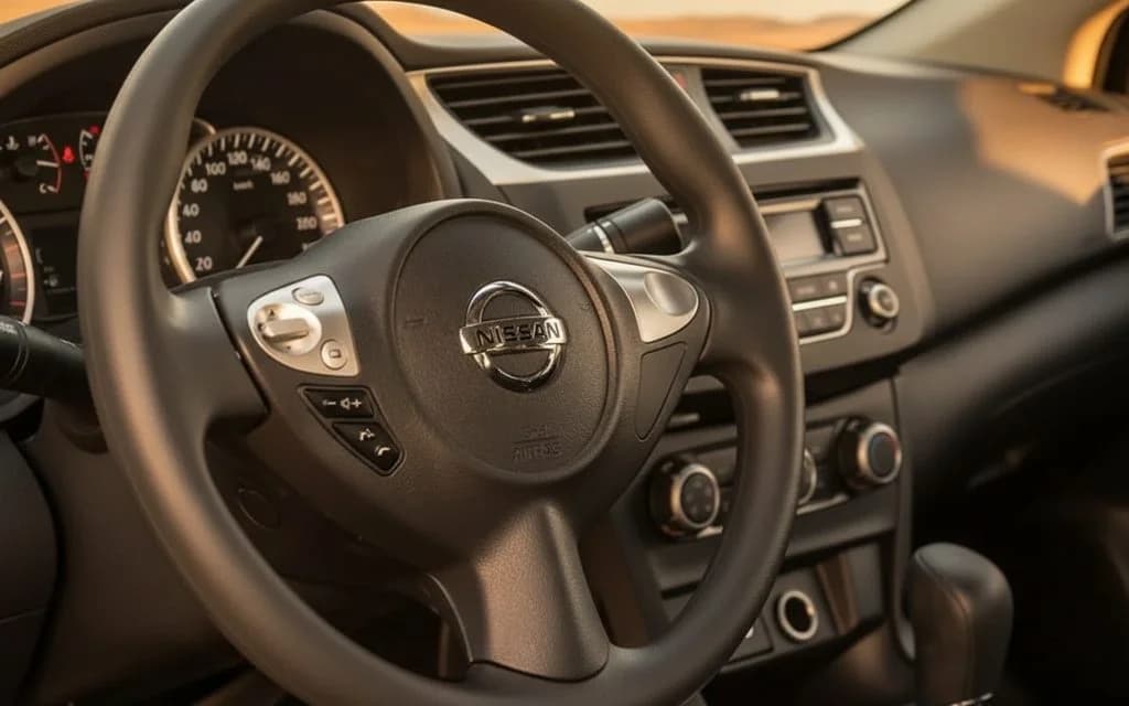 Nissan Sentra 2024 interior view showing trim – rental in Dubai