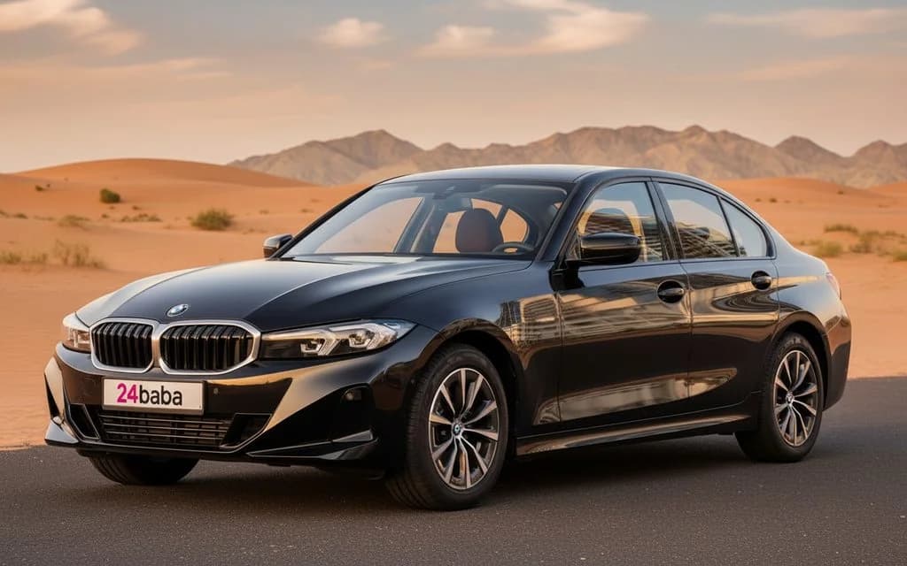 Bmw 318 2025 Black rental in Dubai