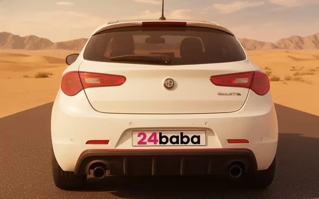 AlfaRomeo Giulietta 2020 White rear view showing taillights – rental in Dubai