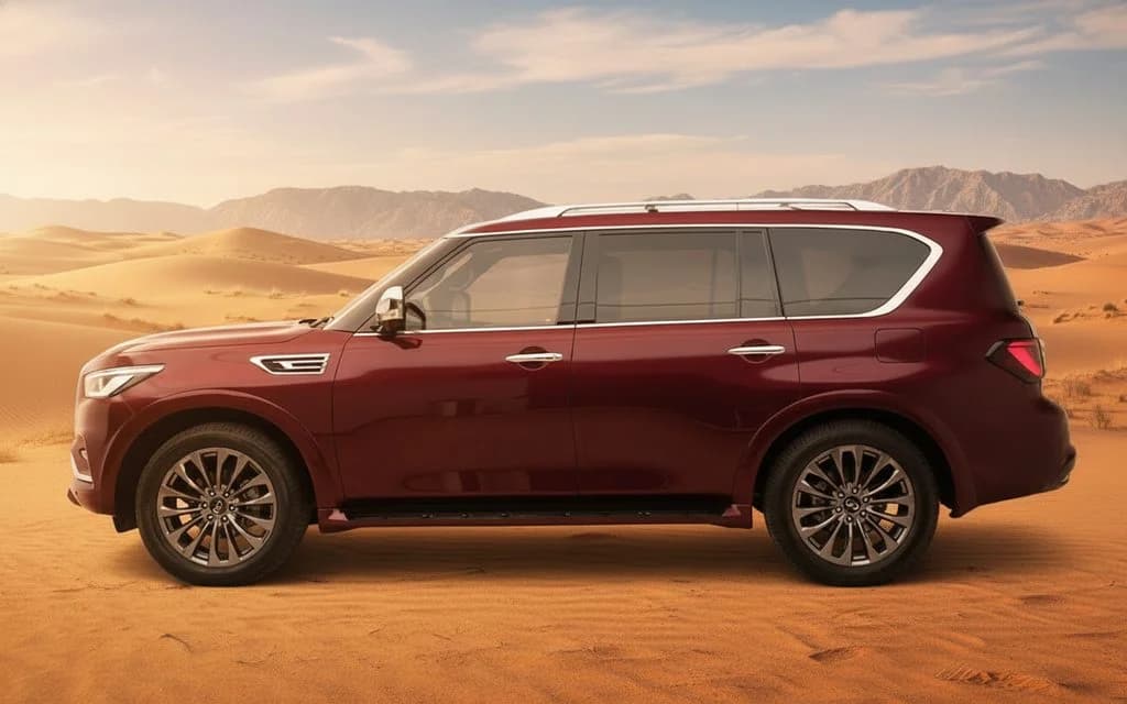 Infiniti Qx80 2022 Red side profile