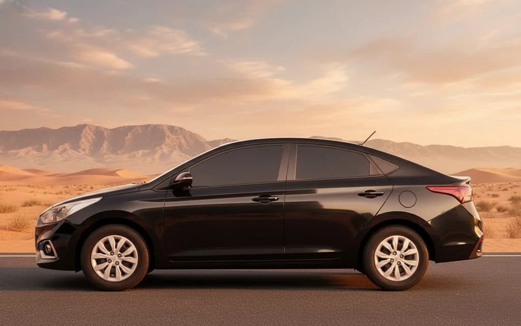Hyundai Accent 2023 Black side profile