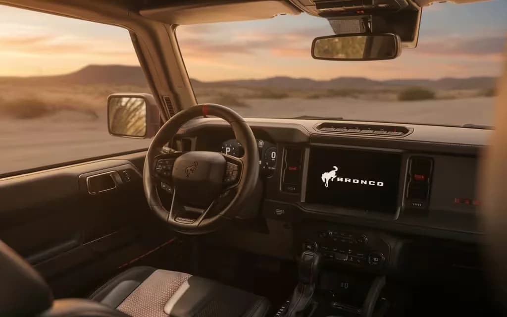 Ford Bronco 2023 dashboard and infotainment – rental in Dubai