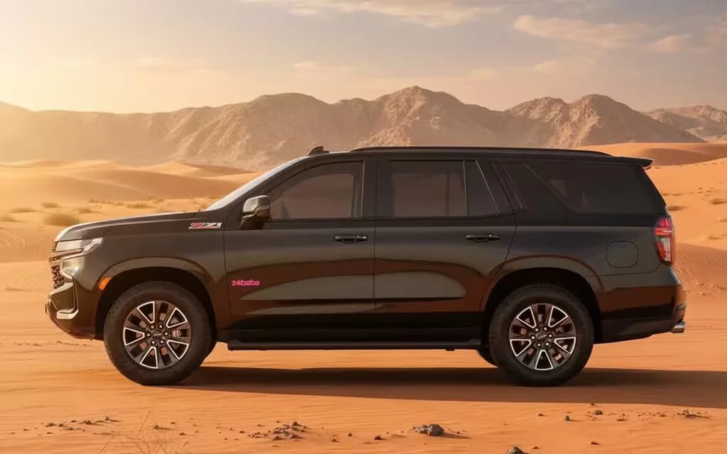 Chevrolet Tahoe 2022 Black side profile – rental in Dubai