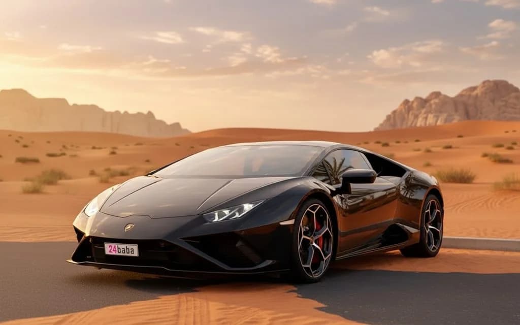 Lamborghini Huracan 2021 Black cover image – rental in Dubai