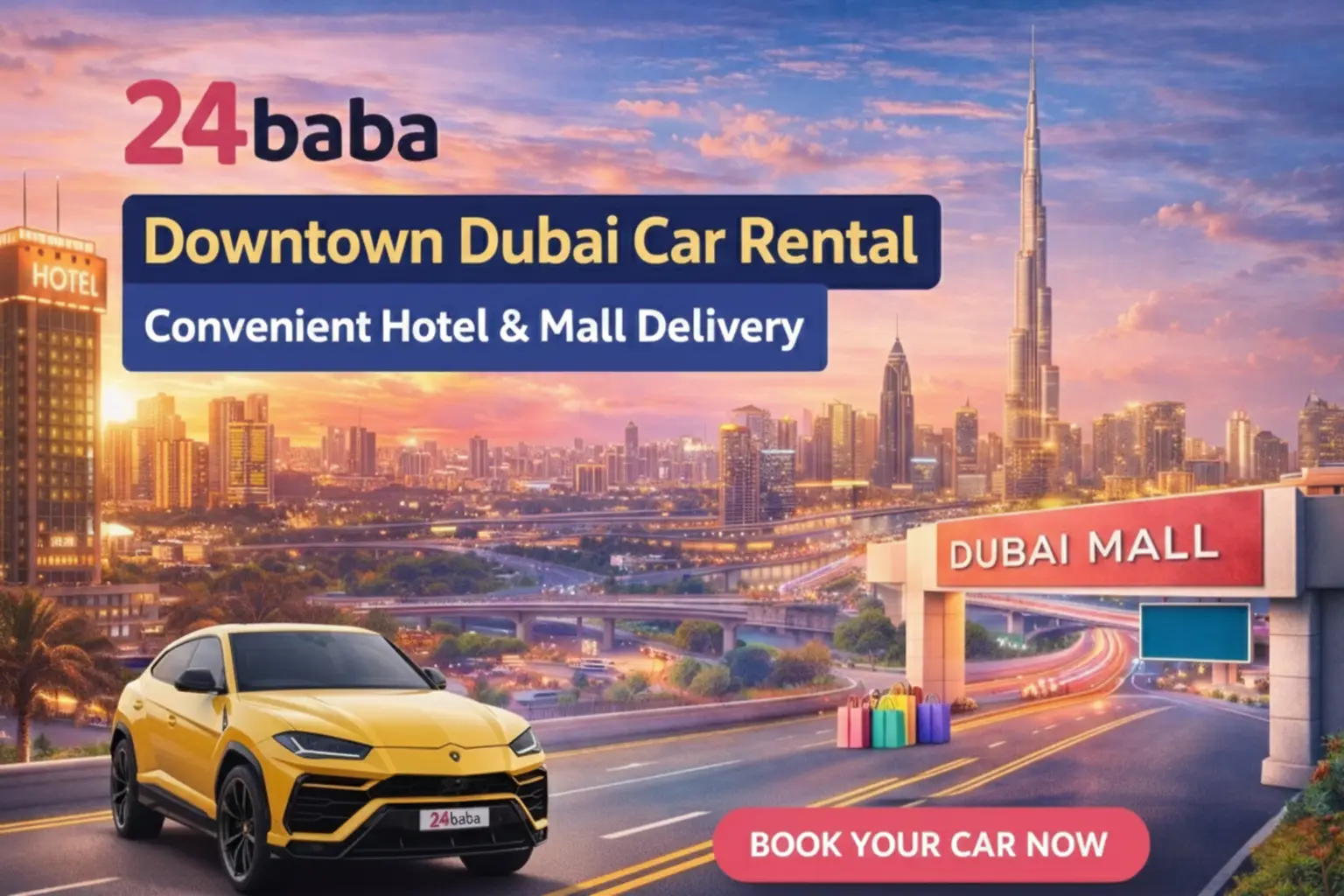 Downtown Dubai Car Rental with Hotel And Mall Delivery