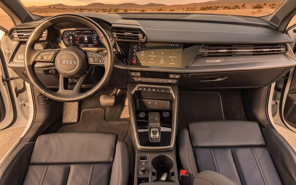 Audi A3 2024 dashboard and infotainment – rental in Dubai