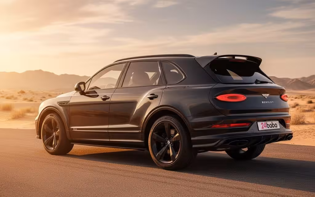 Bentley Bentayga 2022 Black side profile – rental in Dubai