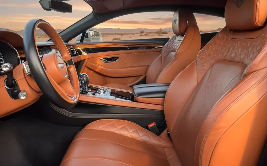 Bentley ContinentalGt Gtc 2025 leather seats and cabin – rental in Dubai