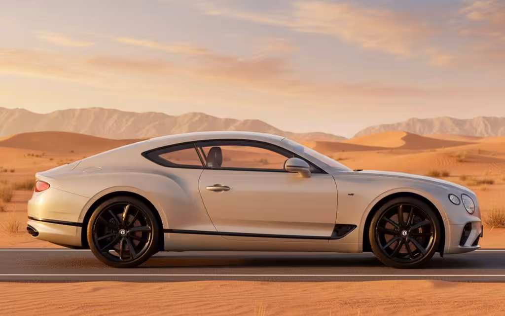 Bentley ContinentalGt Gtc 2025 White side profile – rental in Dubai