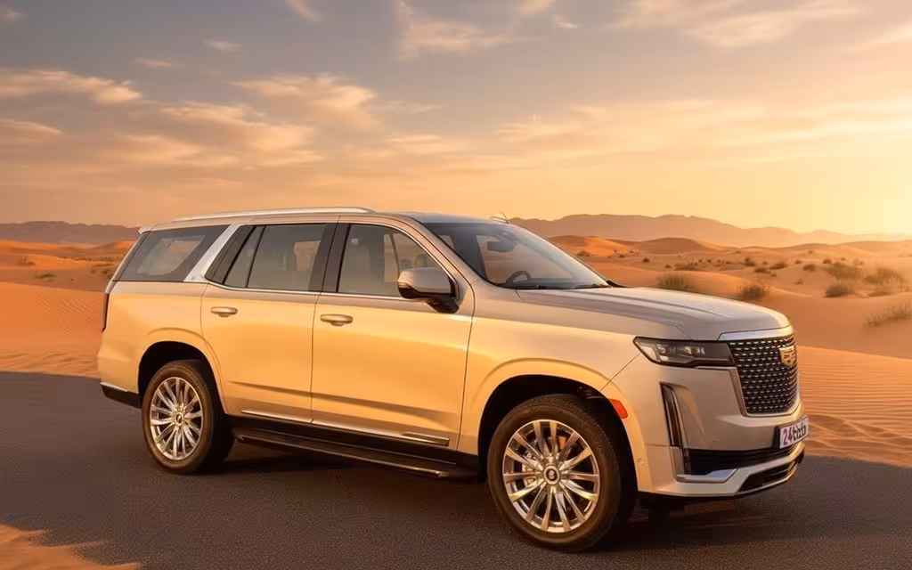 Cadillac Escalade 2021 Beige side profile – rental in Dubai