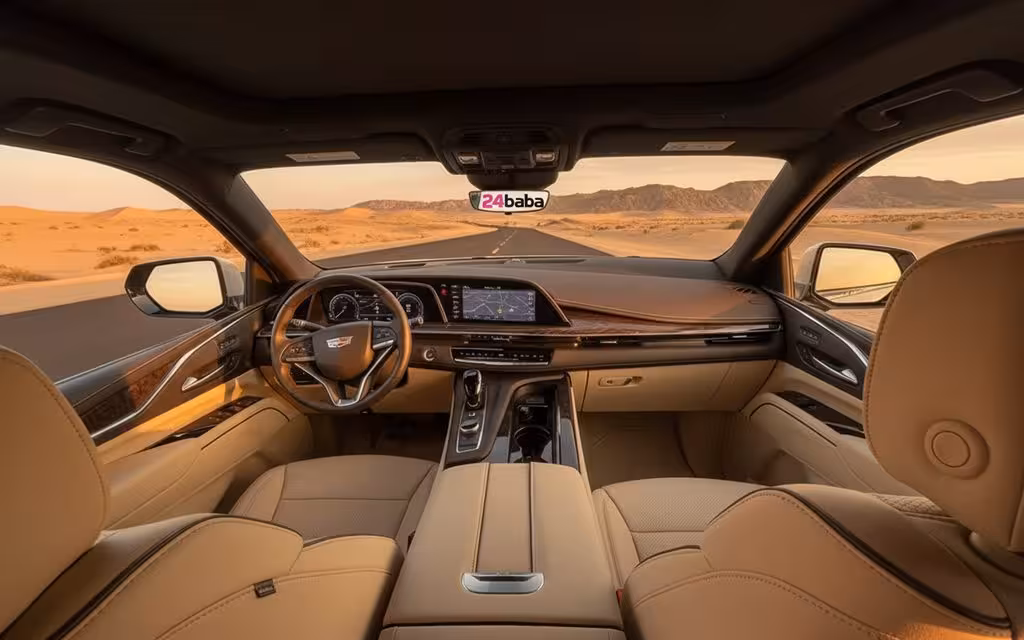 Cadillac Escalade 2021 dashboard and infotainment – rental in Dubai