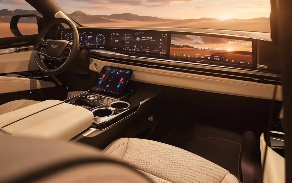 Cadillac Escalade 2026 dashboard and infotainment – rental in Dubai