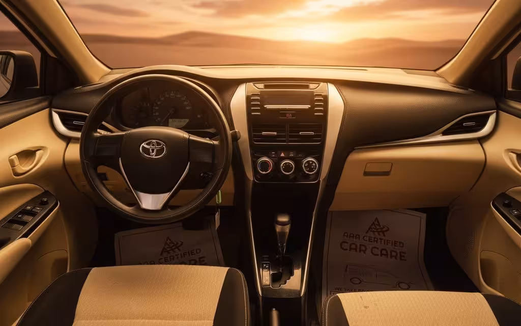 Toyota Yaris 2020 interior view showing trim – rental in Dubai