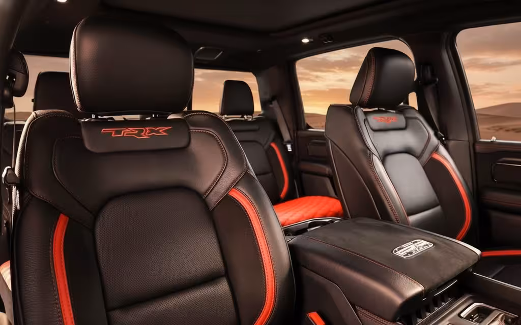Dodge Ram 2023 leather seats and cabin – rental in Dubai
