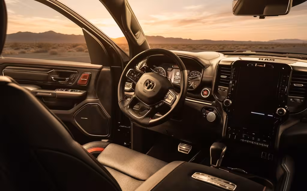 Dodge Ram 2023 dashboard and infotainment – rental in Dubai
