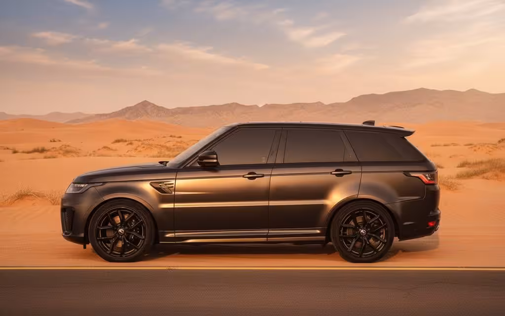 LandRover RangeRoverSport 2021 Grey side profile – rental in Dubai