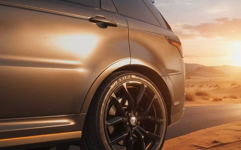 LandRover RangeRoverSport 2021 alloy wheel close up – rental in Dubai