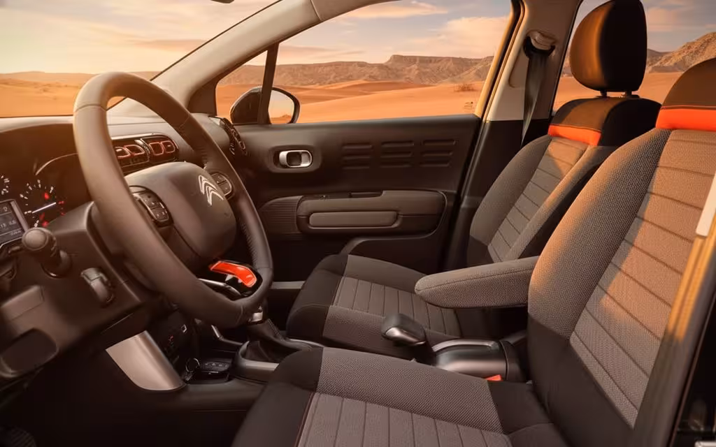 Citroen C3 2022 interior view showing trim – rental in Dubai