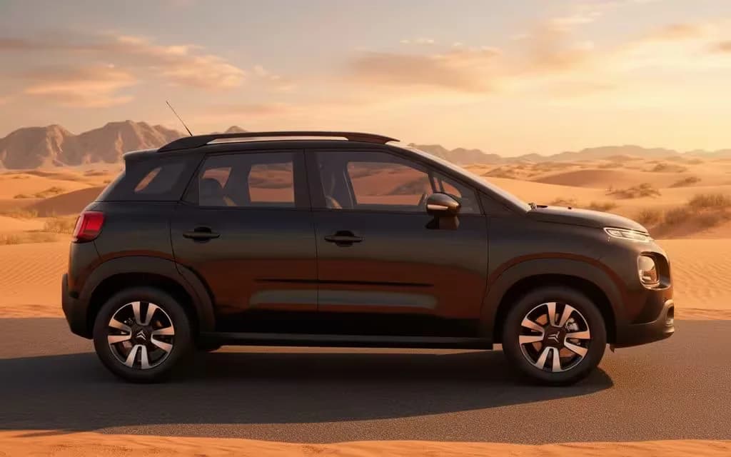 Citroen C3 2022 Black side profile – rental in Dubai