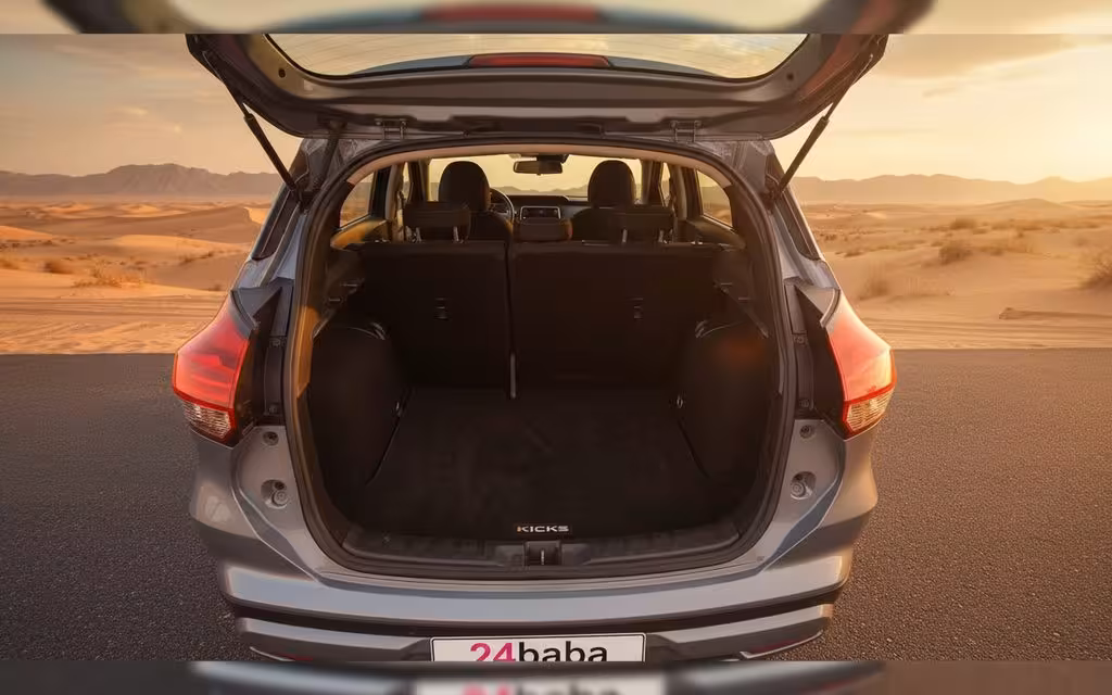 Nissan Kicks 2022 Grey rear view showing taillights – rental in Dubai