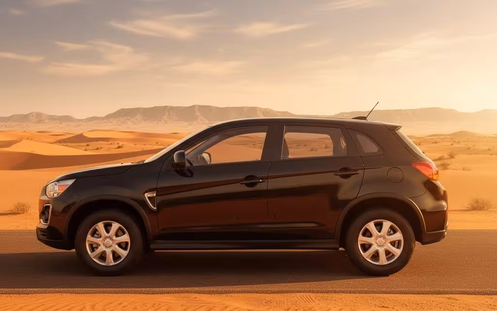 Mitsubishi Asx 2024 Black side profile – rental in Dubai