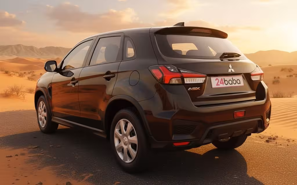 Mitsubishi Asx 2024 Black rear view showing taillights – rental in Dubai