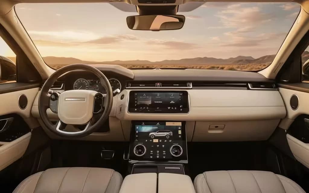 LandRover RangeRoverVelar 2022 interior view showing trim – rental in Dubai