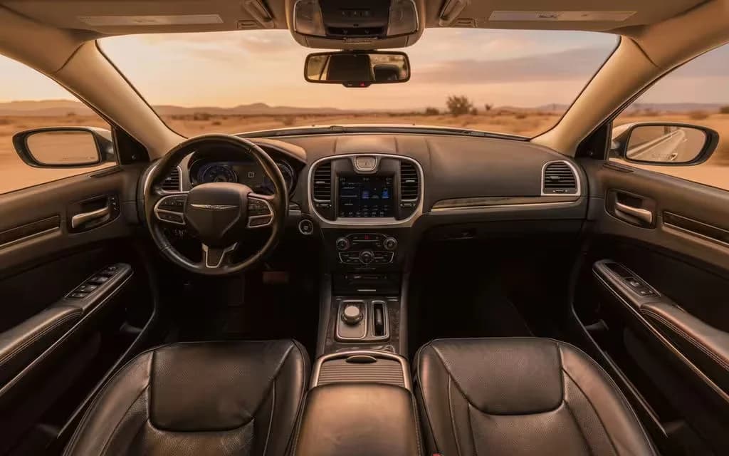 Chrysler 300 2021 dashboard and infotainment – rental in Dubai