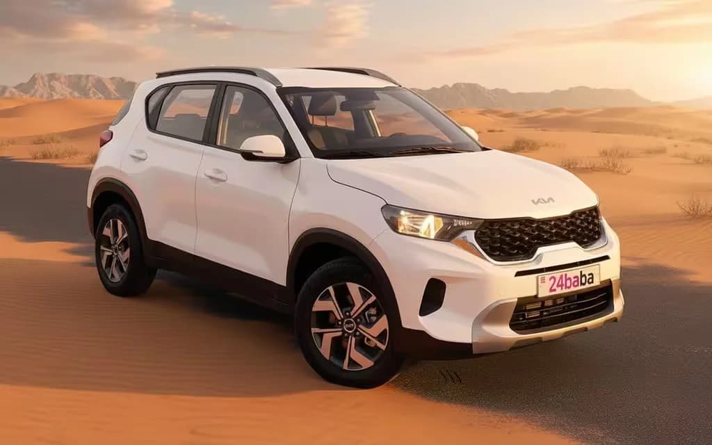Kia Sonet 2024 White rental in Dubai