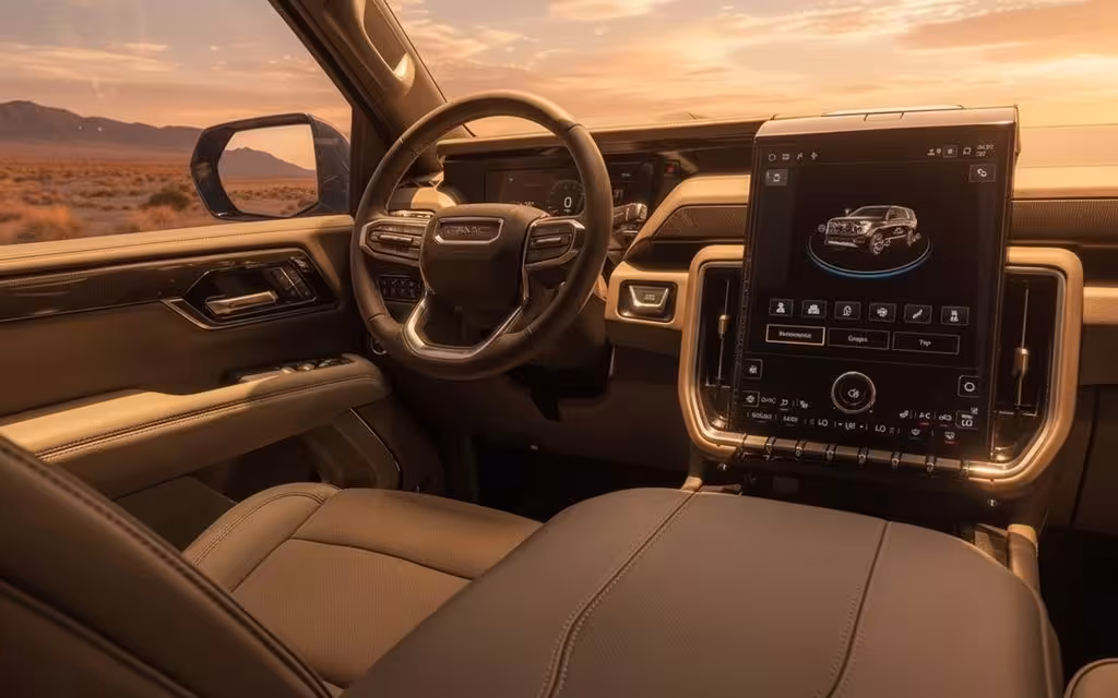 Gmc Yukon 2025 dashboard and infotainment – rental in Dubai