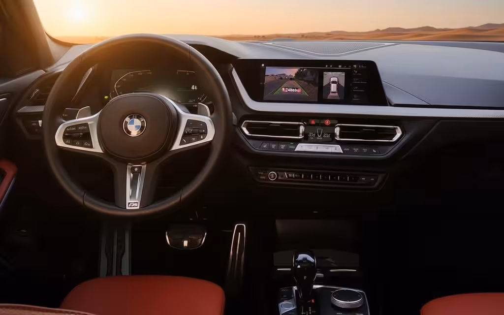 Bmw 120 2021 dashboard and infotainment – rental in Dubai