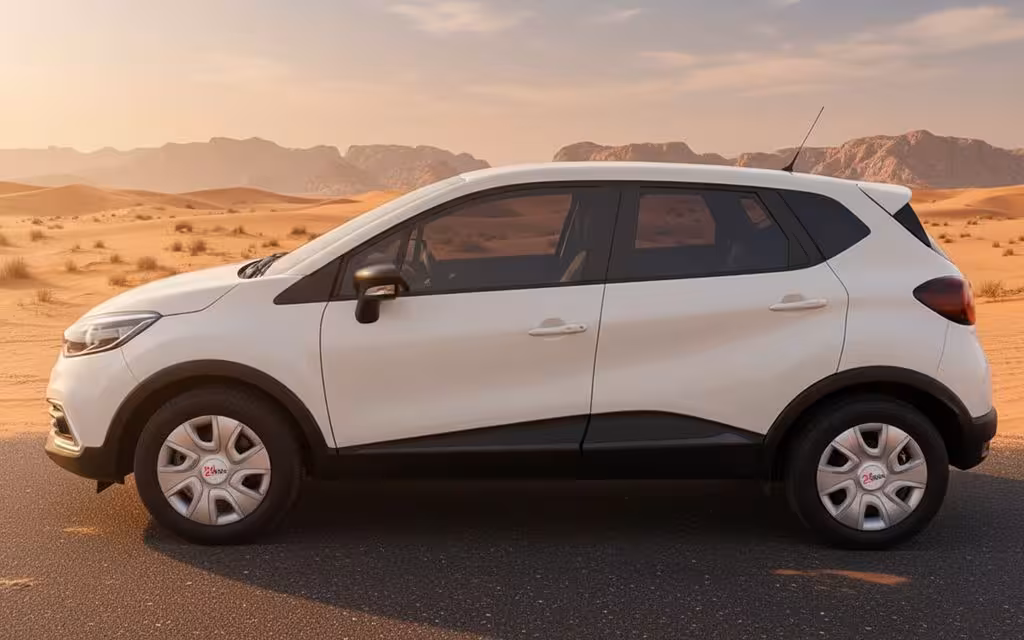 Renault Kaptur 2025 White side profile – rental in Dubai