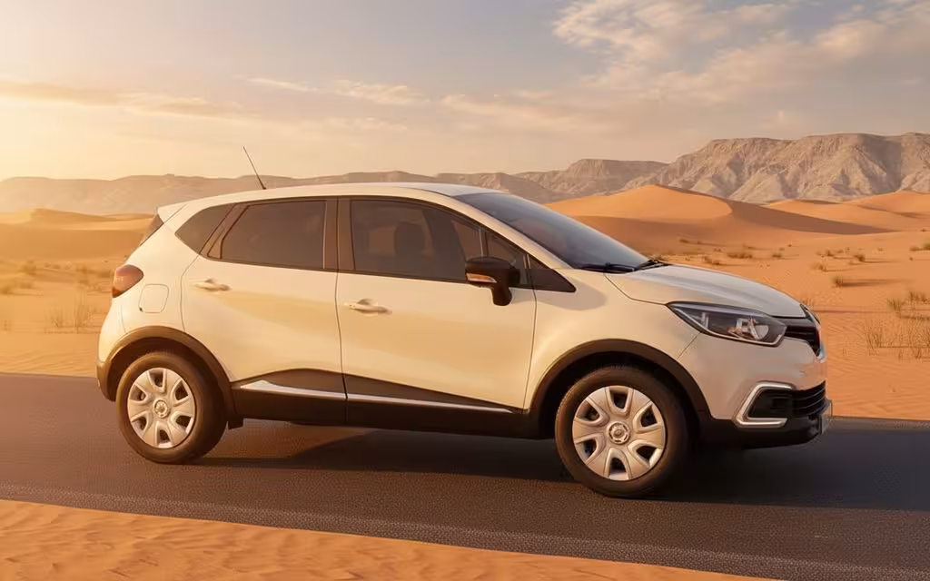 Renault Kaptur 2025 White side profile – rental in Dubai