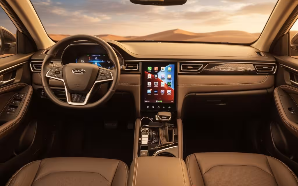 Jac J7 2025 interior view showing trim – rental in Dubai