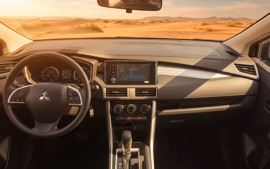 Mitsubishi Xpander 2025 interior view showing trim – rental in Dubai