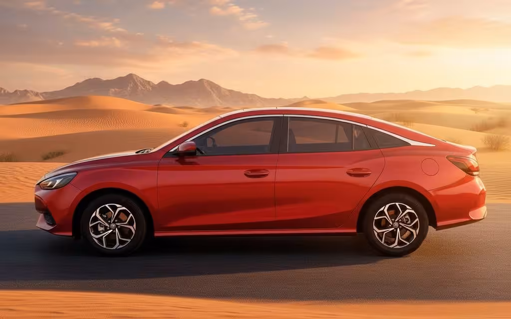 Mg Gt 2024 Red side profile – rental in Dubai