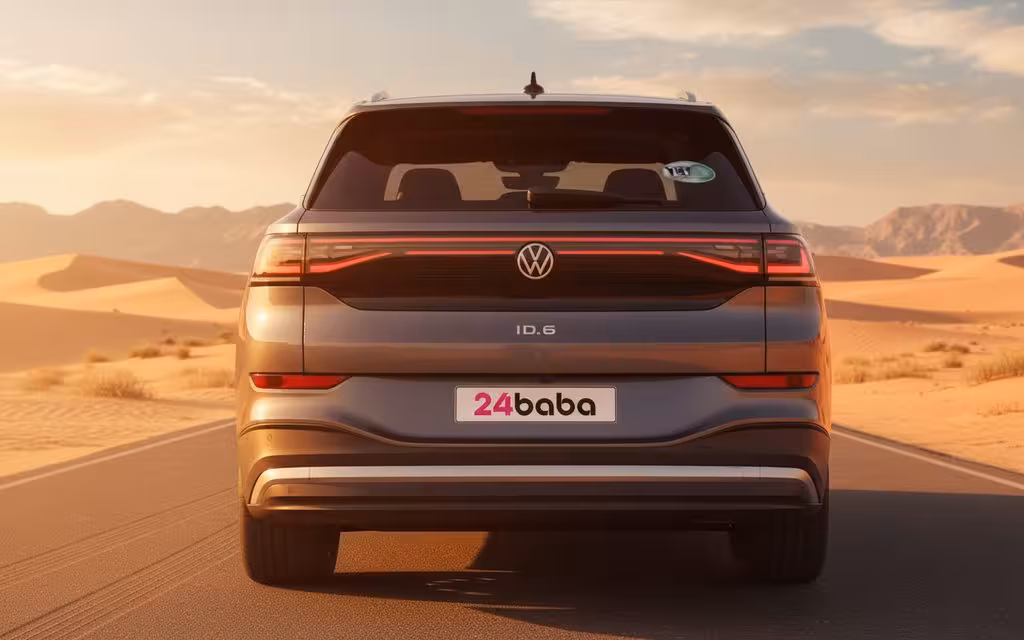Volkswagen Id6 2021 Grey rear view showing taillights – rental in Dubai