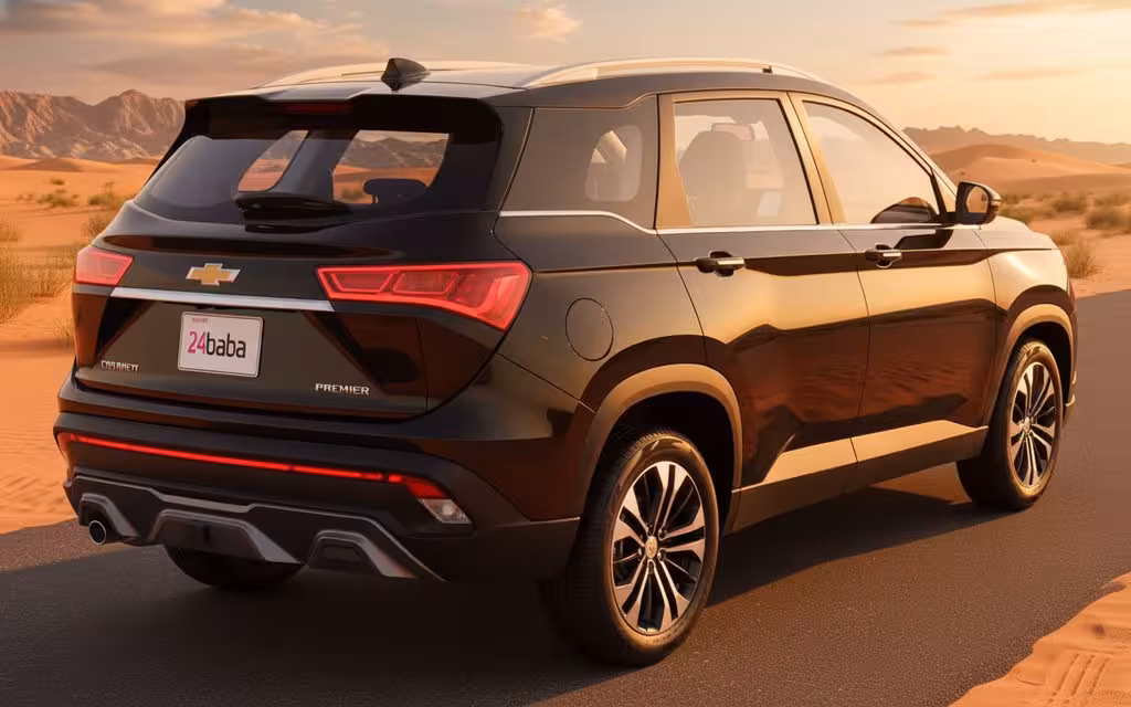 Chevrolet Captiva 2024 Black rear view showing taillights – rental in Dubai