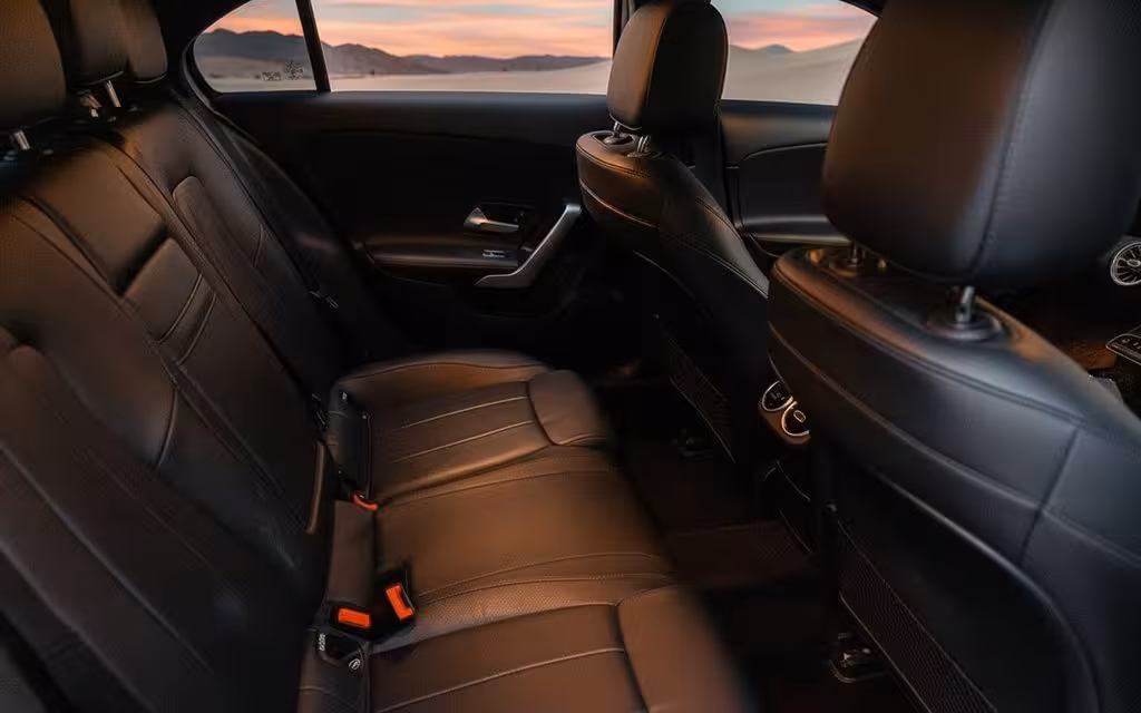 Mercedes A220 2025 interior view showing trim – rental in Dubai