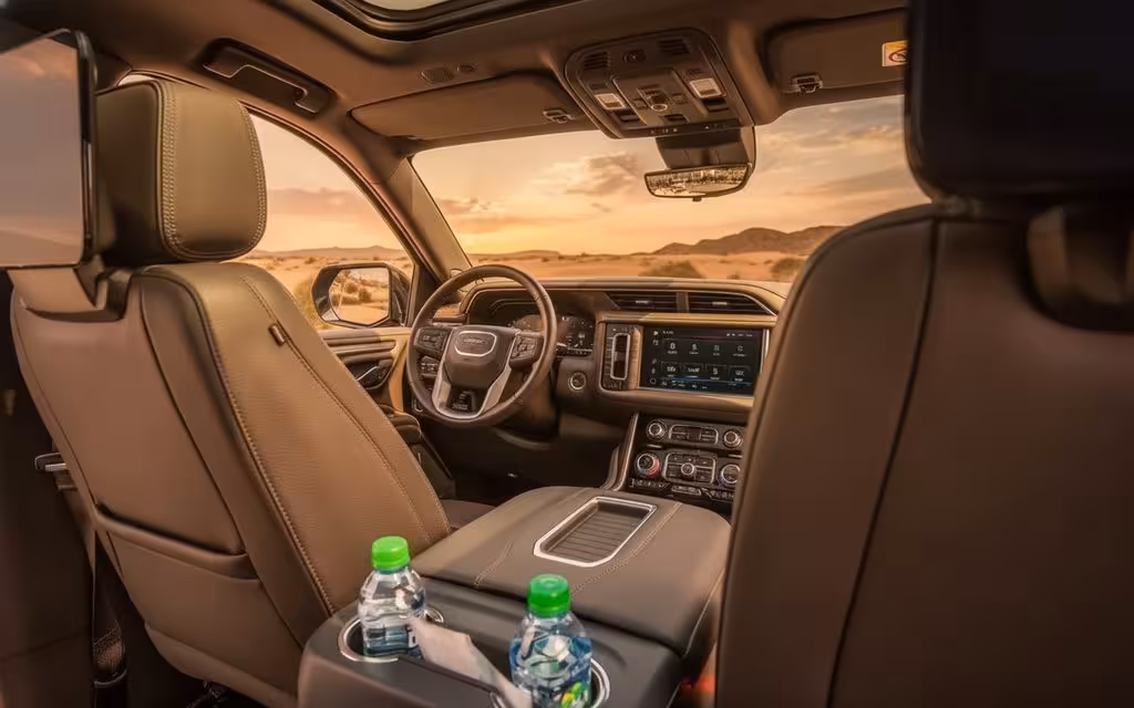 Gmc Yukon 2023 interior view showing trim – rental in Dubai