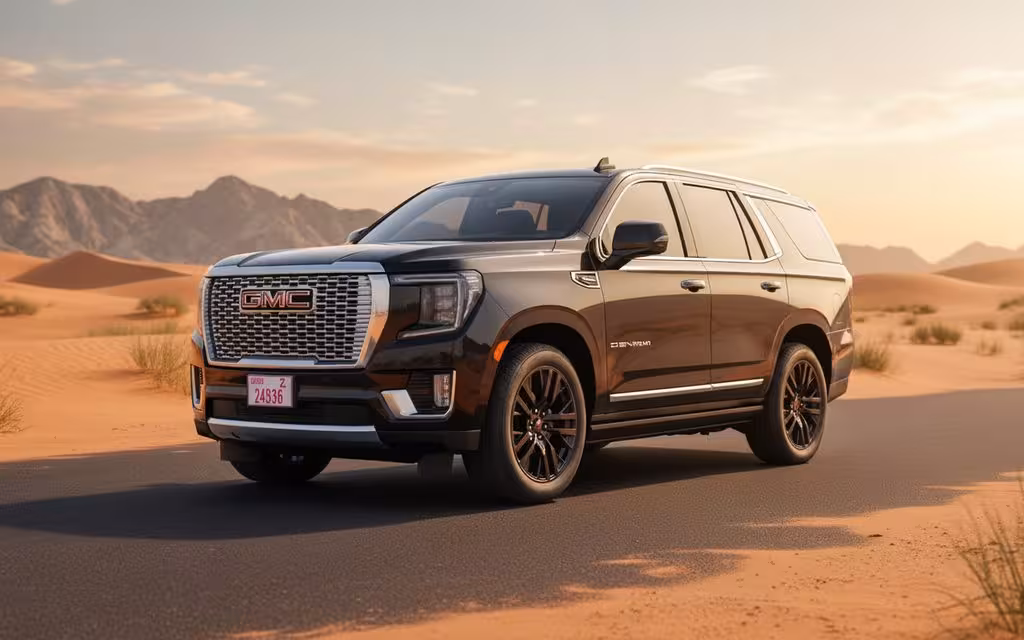 Gmc Yukon 2023 Black side profile – rental in Dubai