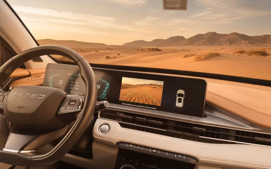 Exeed Lx 2024 dashboard and infotainment – rental in Dubai