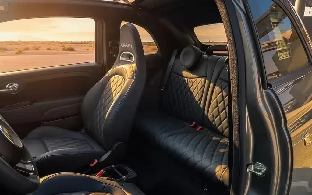 Fiat 500 2023 leather seats and cabin – rental in Dubai