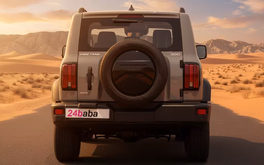 Tank 300 2023 Grey rear view showing taillights – rental in Dubai