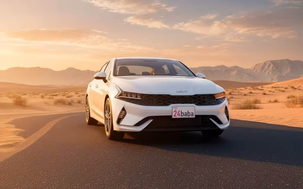 Kia K5 2023 White cover image – rental in Dubai