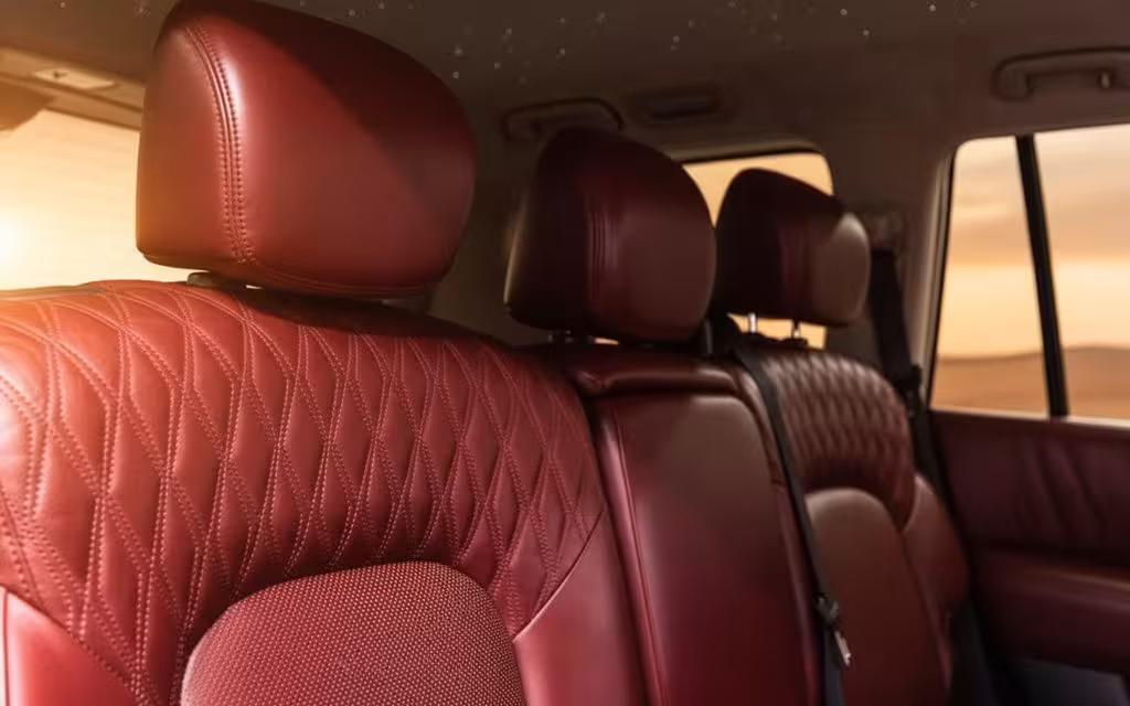 Nissan Patrol 2025 interior view showing trim – rental in Dubai Nissan Patrol 2025 interior view showing trim – rental in Dubai