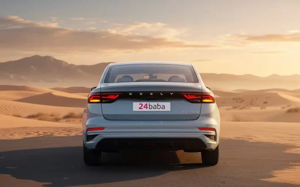 Geely Emgrand 2022 Grey rear view showing taillights